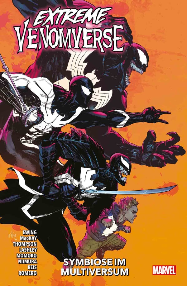 16 neue Storys: „Extreme Venomverse : Symbiose im Multiversum“ vereint neben Eddie Brock auch Black Cat oder Kingpin mit dem außerirdischen Symbionten – und die Party geht ab!